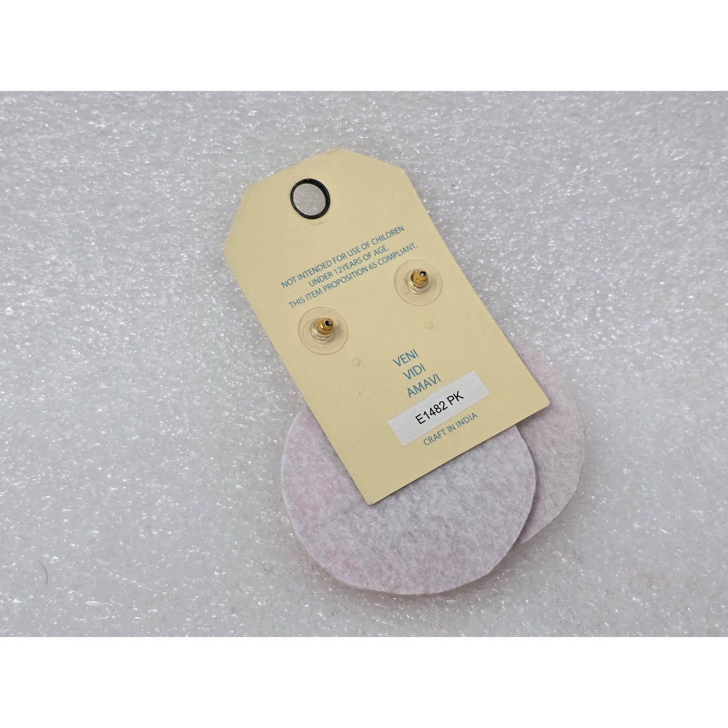 Pink & Purple Beaded Round Statement Earrings By Ciel