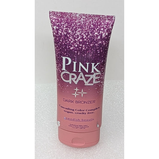 Swedish Beauty Pink Craze Dark Bronzer Cascading Color Tanning Lotion 7 oz