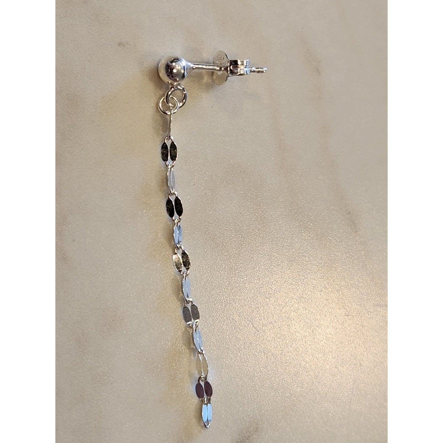 Sterling Silver Dangling Oval Link Earrings