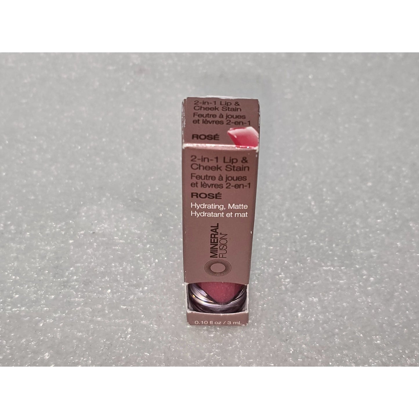 Mineral Fusion 2-In-1 Lip & Cheek Stain - Hydrating Matte Rose Shade 0.10 fl oz