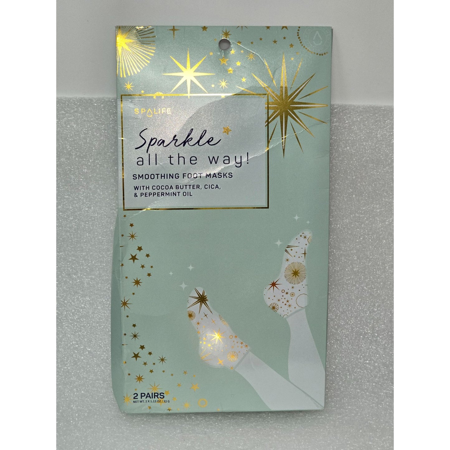 SpaLife Smoothing Foot Masks With Cocoa Butter & Peppermint Oil - 2 Pairs