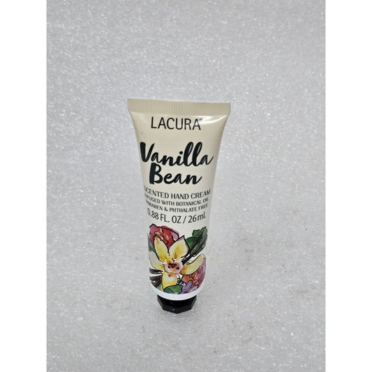 Lacura Vanilla Bean Scented Hand Cream .88 Oz Botanical Oil Travel Size