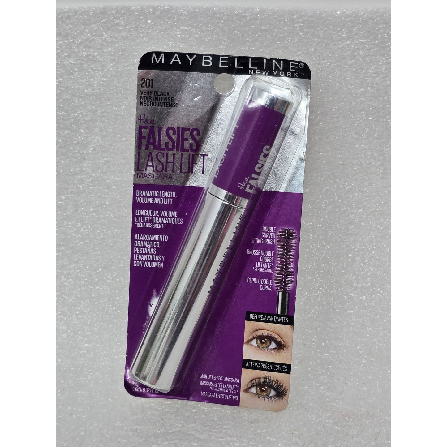 Maybelline The Falsies Lash Lift Mascara 201 Very Black Double Curved Brush