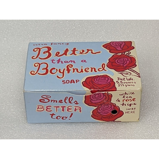 Blue Q Better Than A Boyfriend Soap Bar White Tea & Rose Hips 5.5 oz