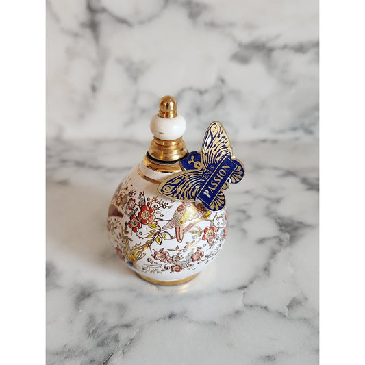 Vintage Pallini Attiki Venus Perfume Bottle Passion Porcelain Floral Bird Design