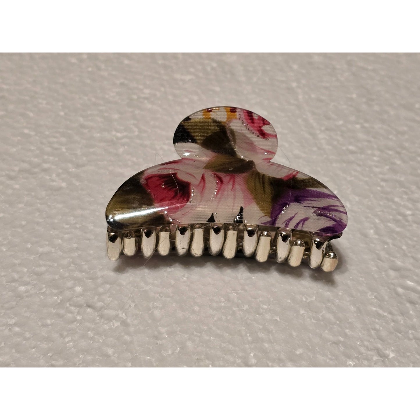 Floral Hair Claw Clip With Spring Mechanism For Women