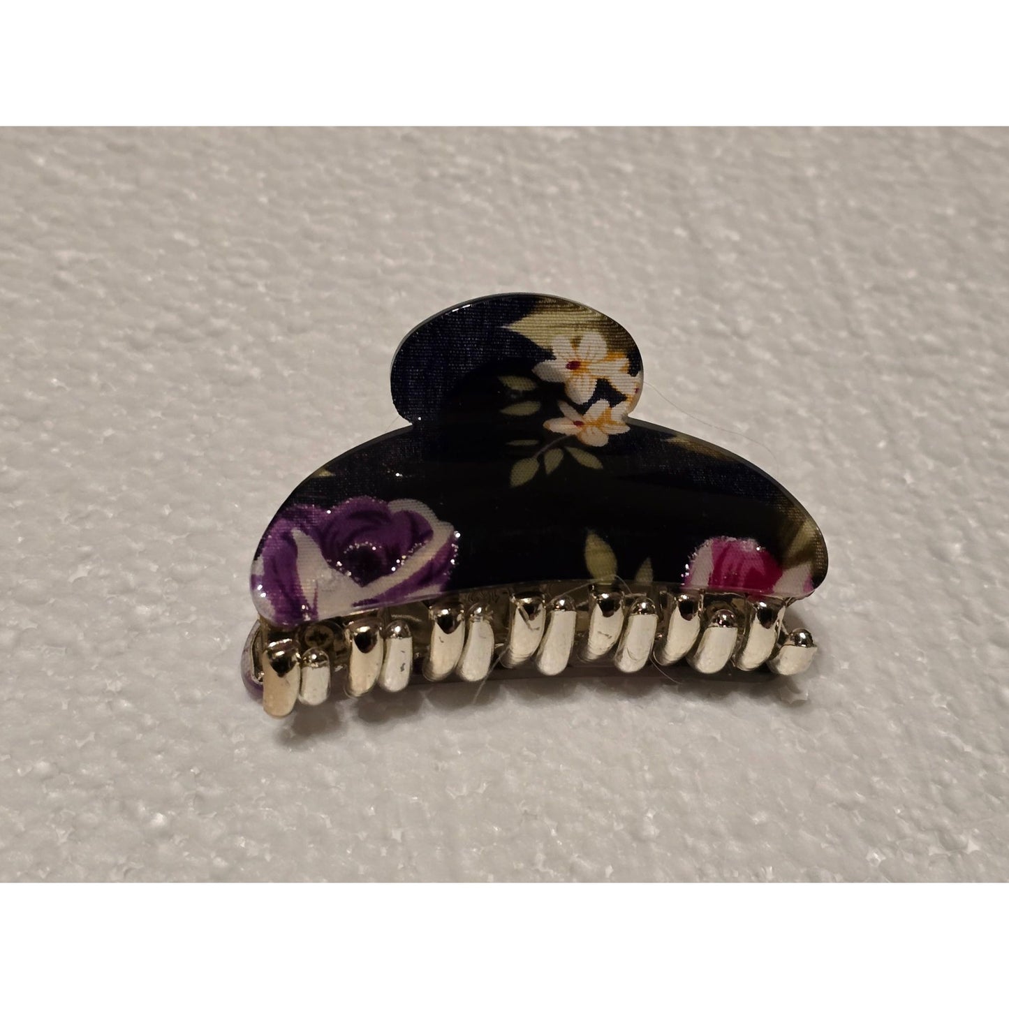 Floral Hair Claw Clip With Spring Mechanism For Women