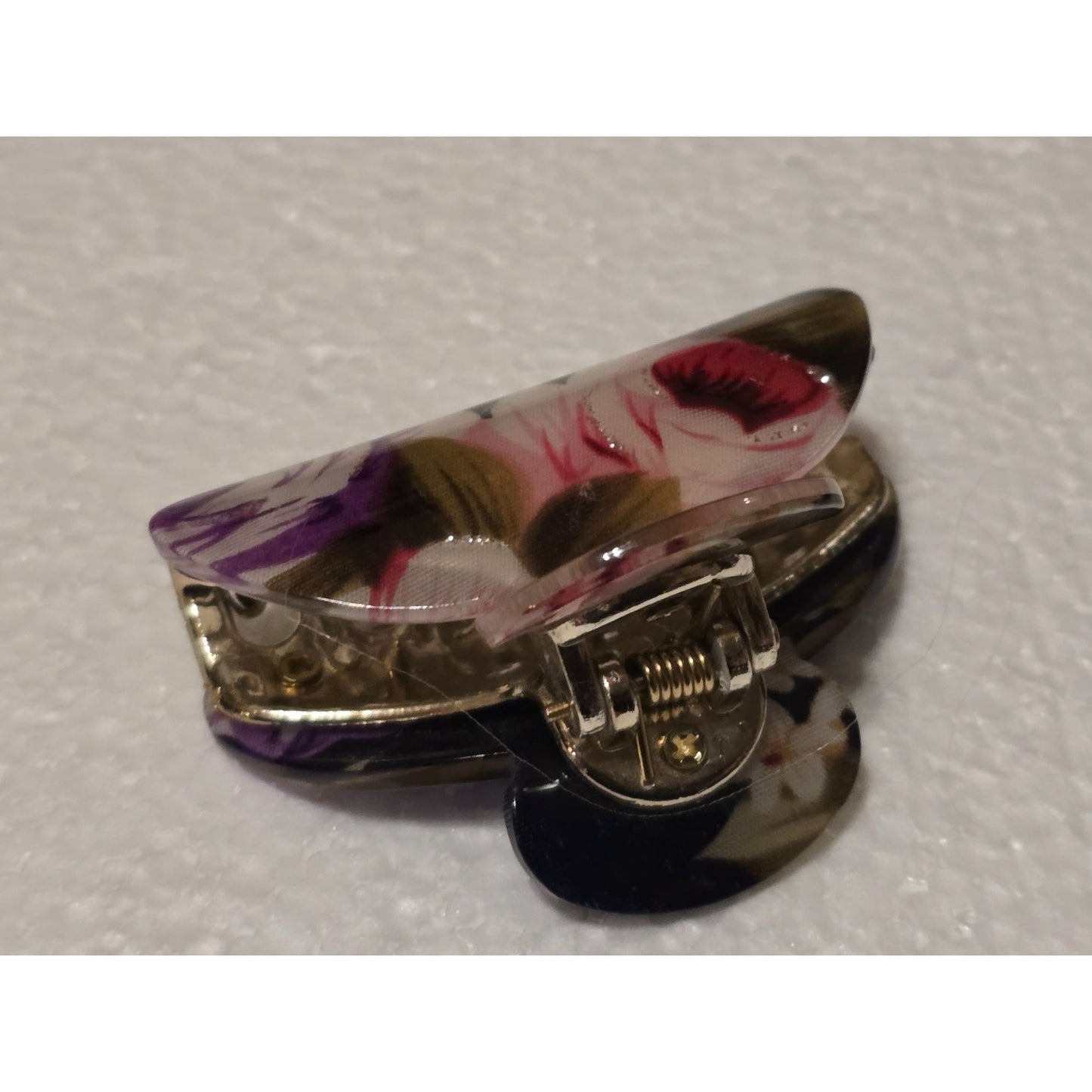 Floral Hair Claw Clip With Spring Mechanism For Women