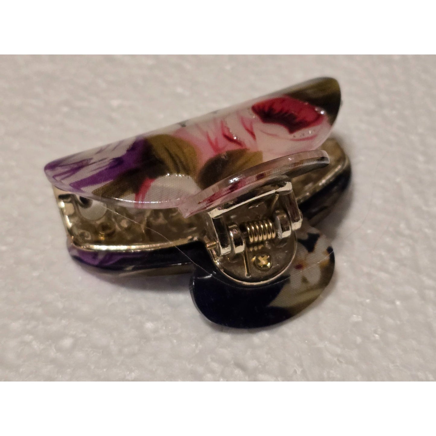 Floral Hair Claw Clip With Spring Mechanism For Women