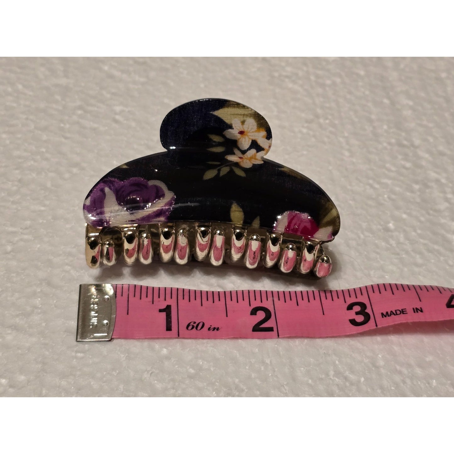 Floral Hair Claw Clip With Spring Mechanism For Women