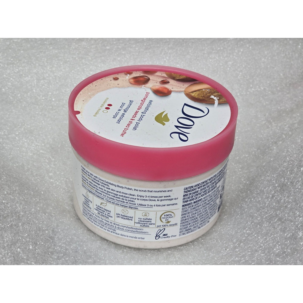 Dove Exfoliating Body Polish Pomegranate Seeds & Shea Butter 10.5 oz Jar