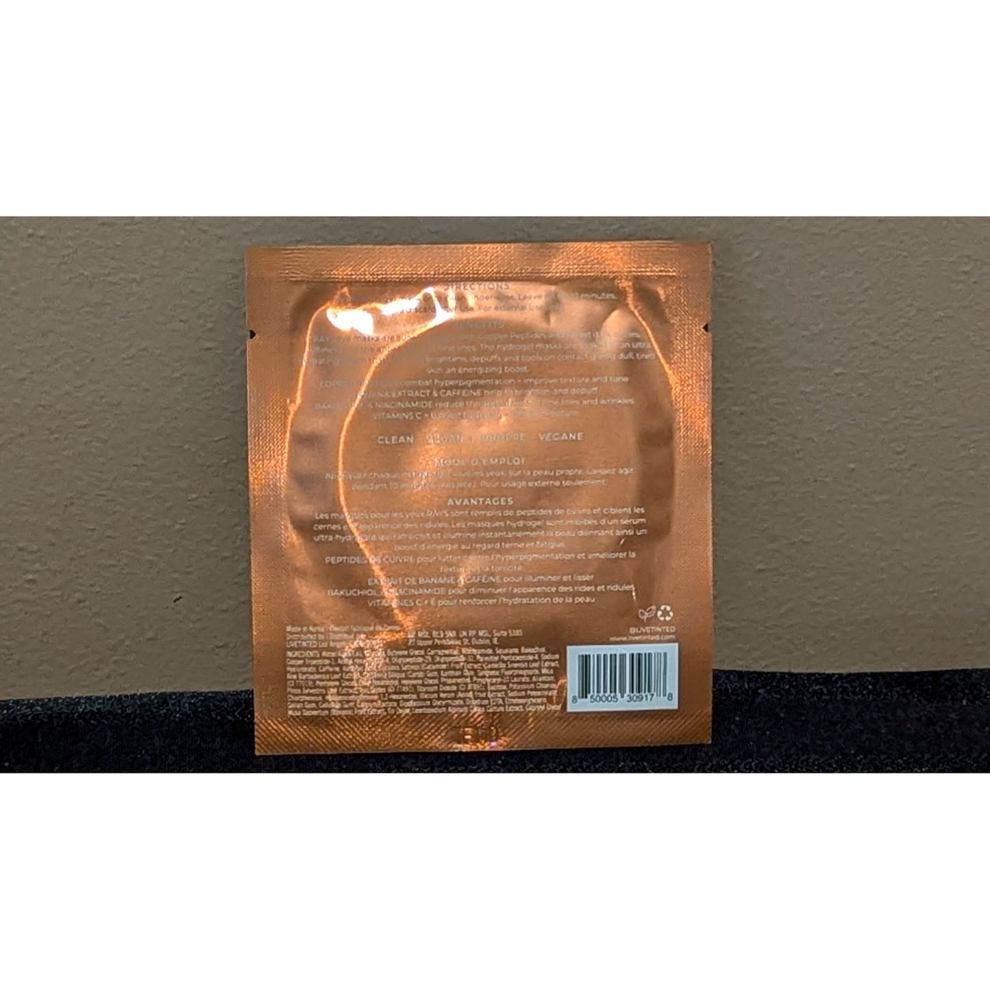 Live Tinted Rays Copper Peptide Eye Masks 1 Pair