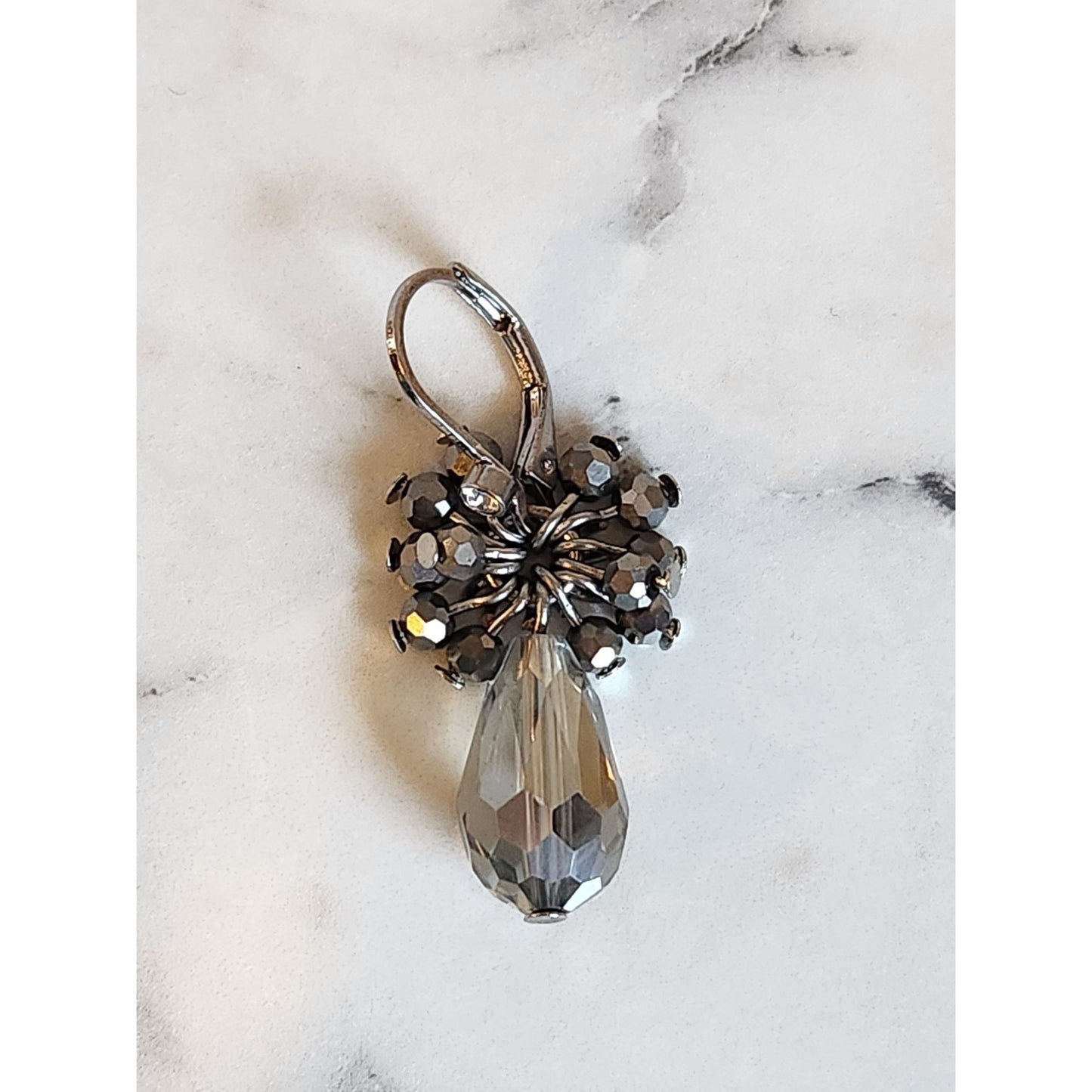 Simply Vera Vera Wang Silver-Tone Crystal Drop Earrings With Clustered Beads