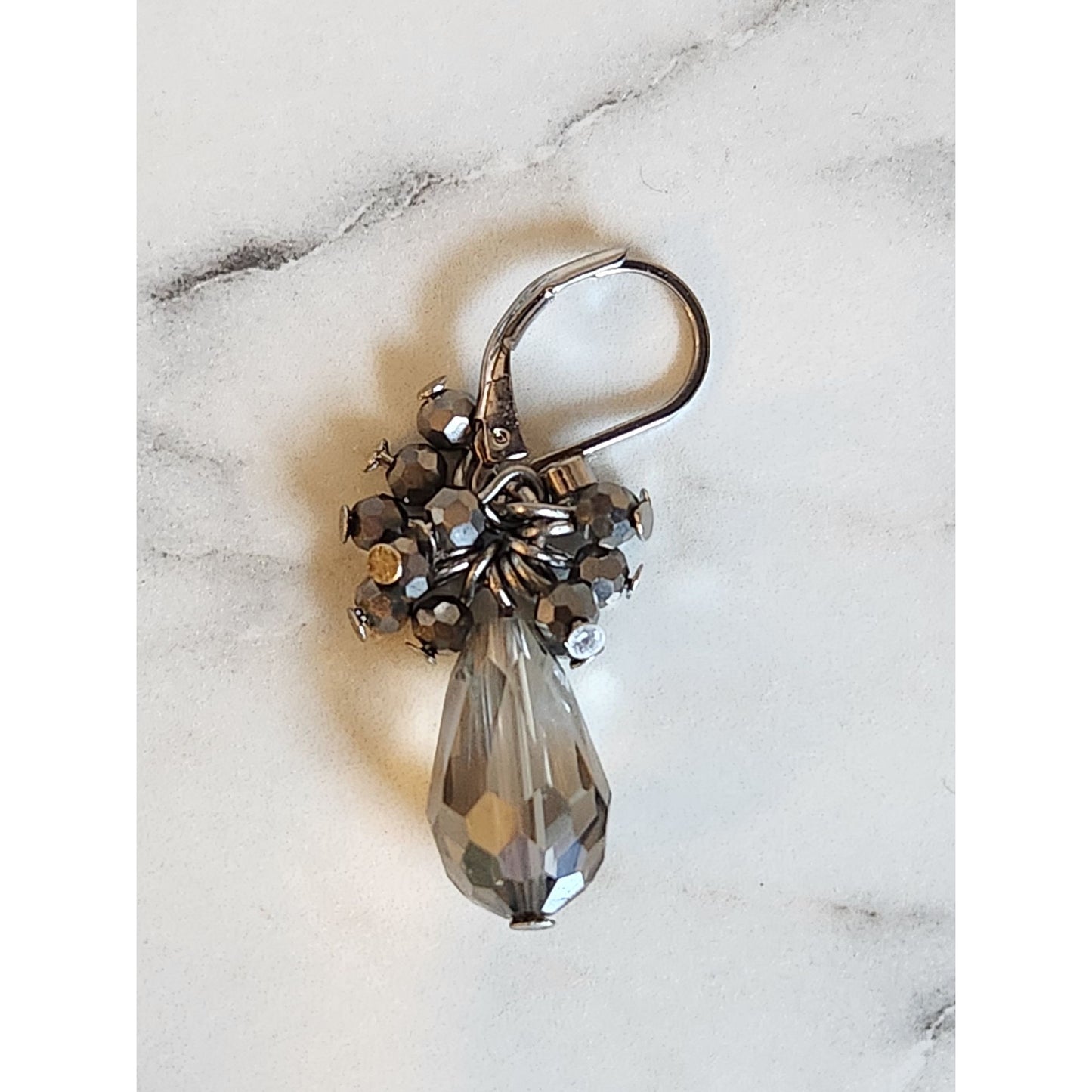 Simply Vera Vera Wang Silver-Tone Crystal Drop Earrings With Clustered Beads