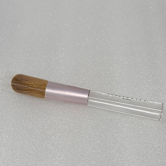 Sheer Cover Foundation Mineral Powder Face Brush With Clear Handle & Soft Bristles