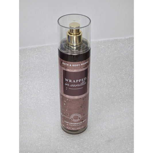 Bath & Body Works Wrapped In Vanilla Fine Fragrance Mist 8 Oz For Body & Hair