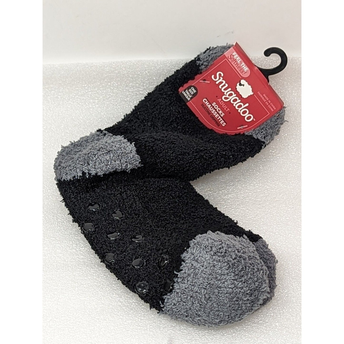 Snugadoo Adult Socks Soft Black & Grey One Size