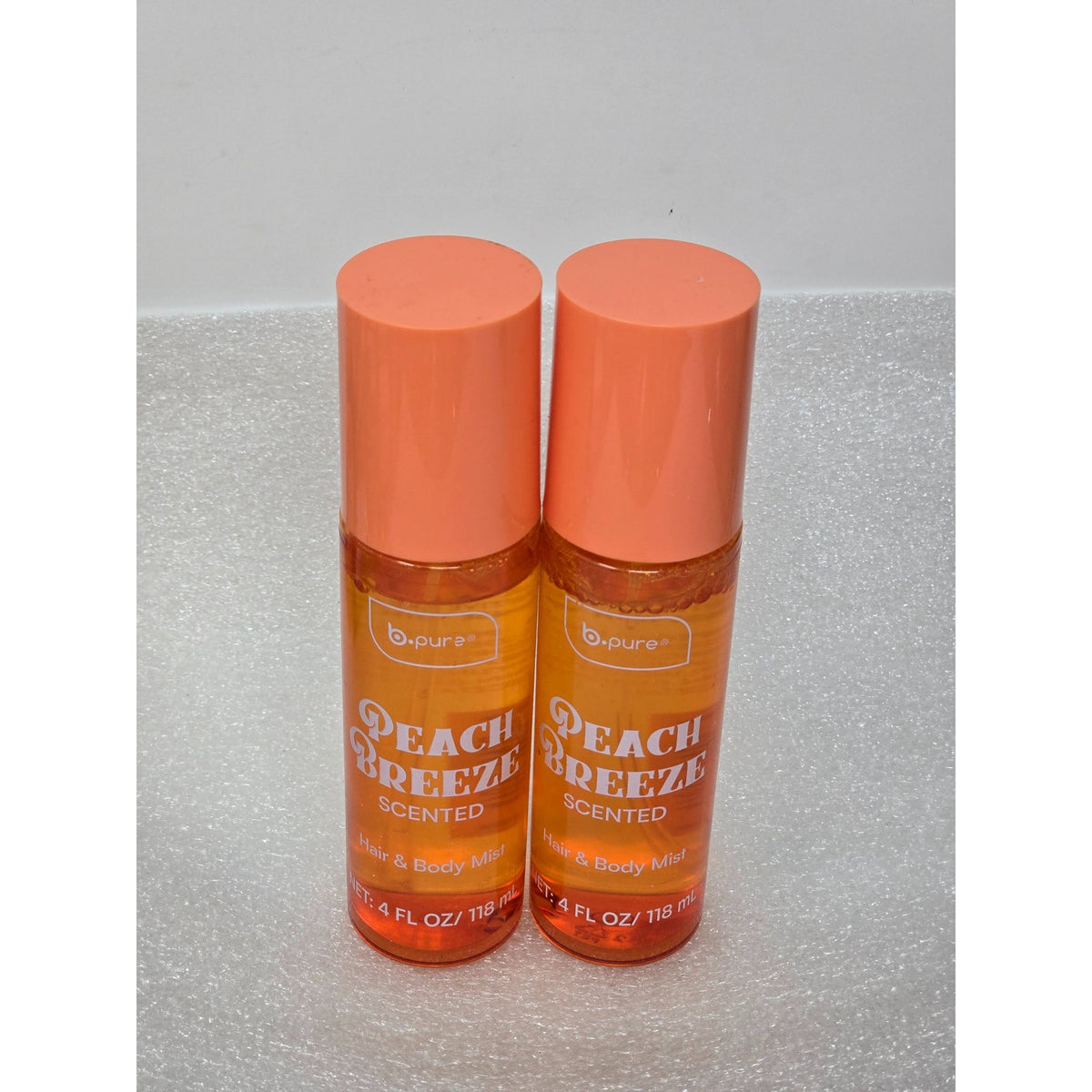Lot of 2 B.Pure Peach Breeze Scented Hair & Body Fragrance Mist 4 Fl Oz / 118 mL