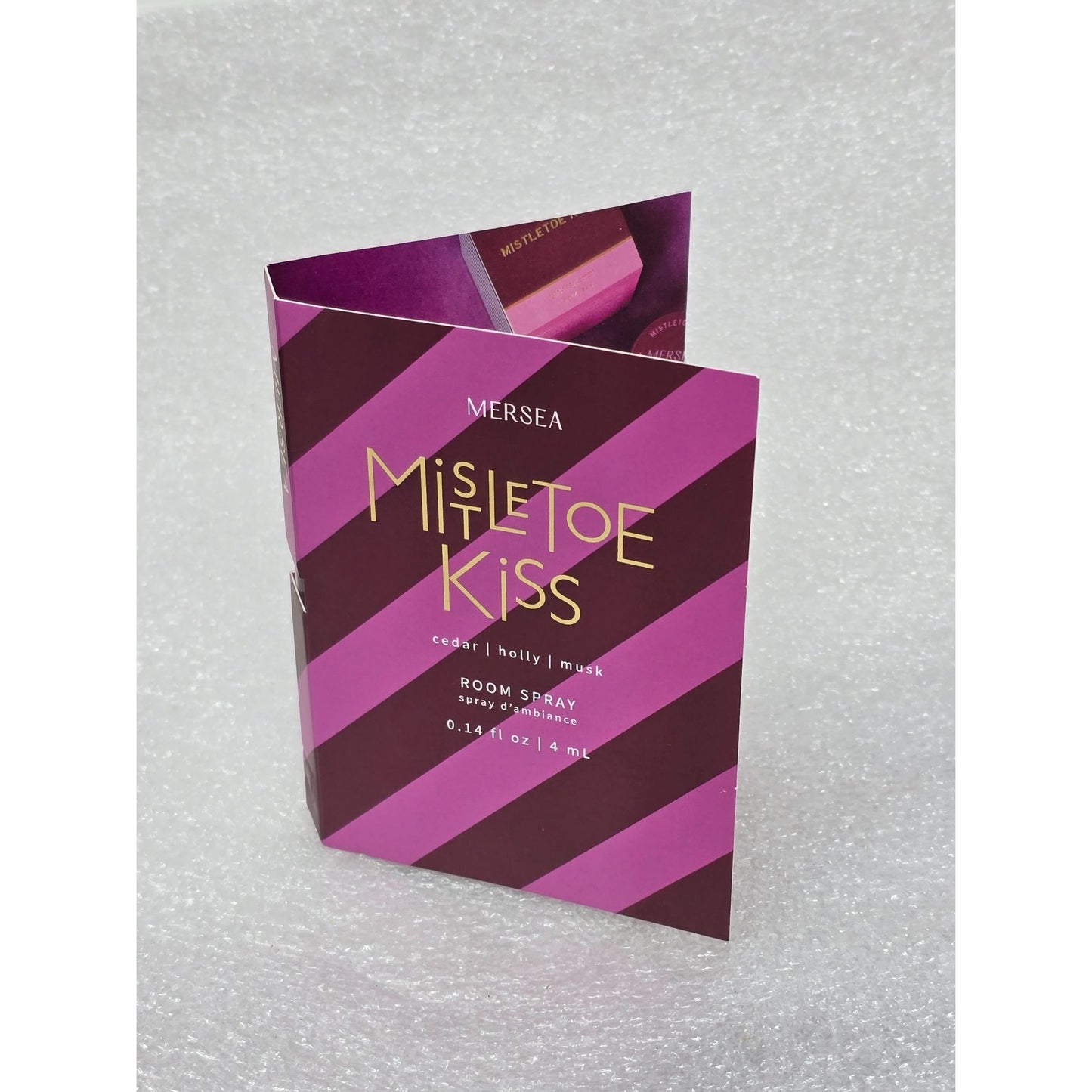 Mersea Mistletoe Kiss Room Spray Sample 0.14 Fl Oz Cedar Holly Musk Aroma