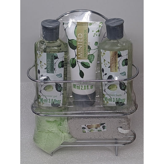 Minted Coconut & Olive Oil Bath Gift Set Shower Gel Body Lotion Cream Bath