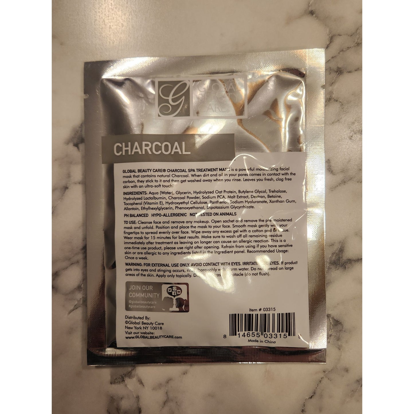 Charcoal Spa Treatment Mask With Anti-Aging Serum By Global Beauty Care