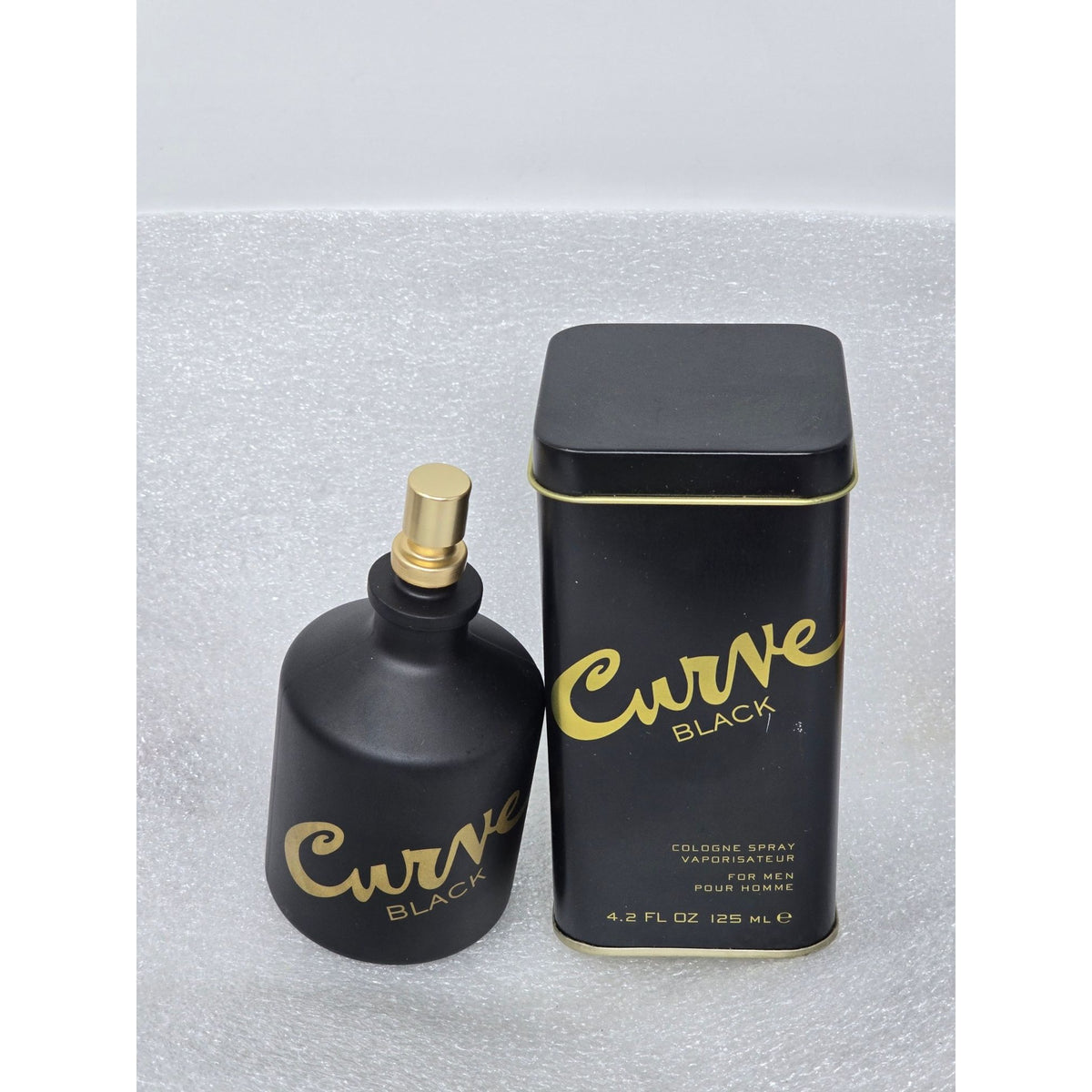 Liz Claiborne Curve Black Cologne Spray For Men 4.2 Fl Oz With Original Tin