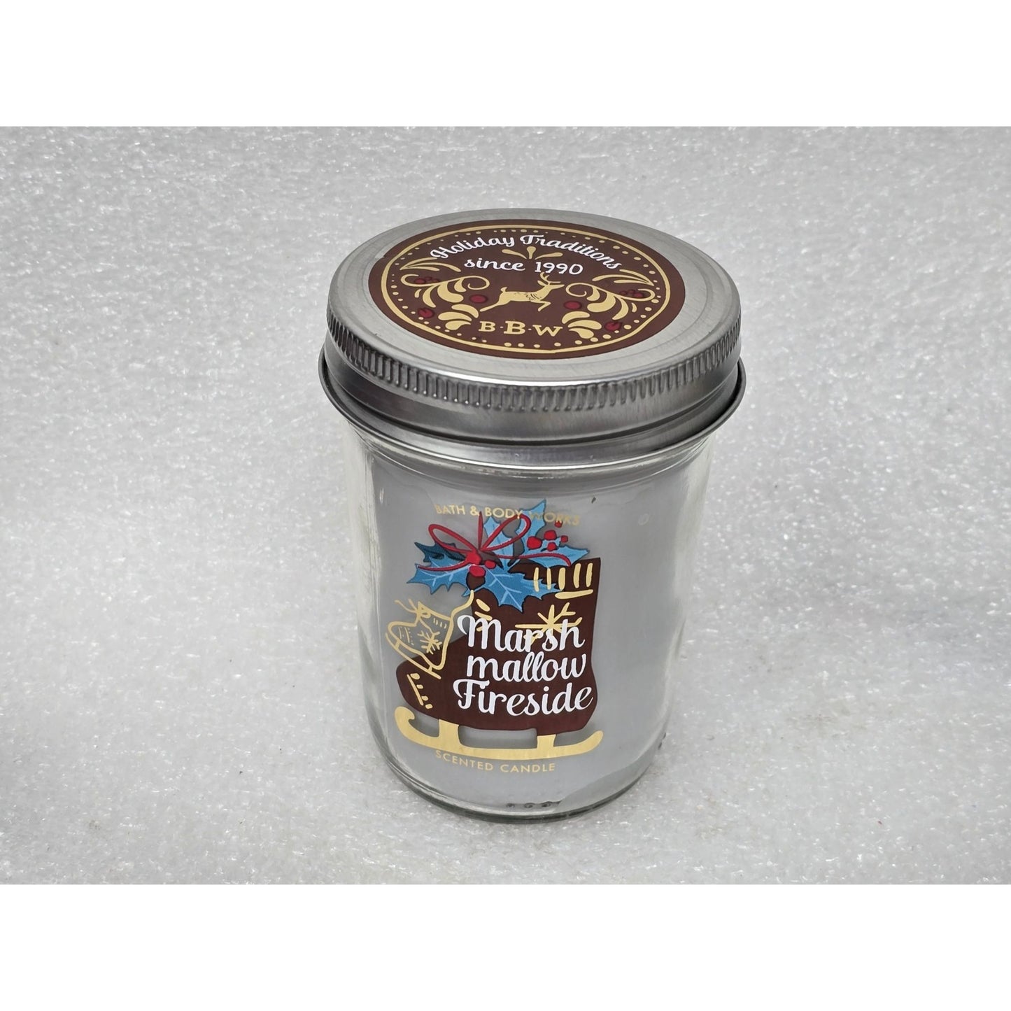 Bath & Body Works Marshmallow Fireside Scented Candle 6 Oz Holiday Edition Jar