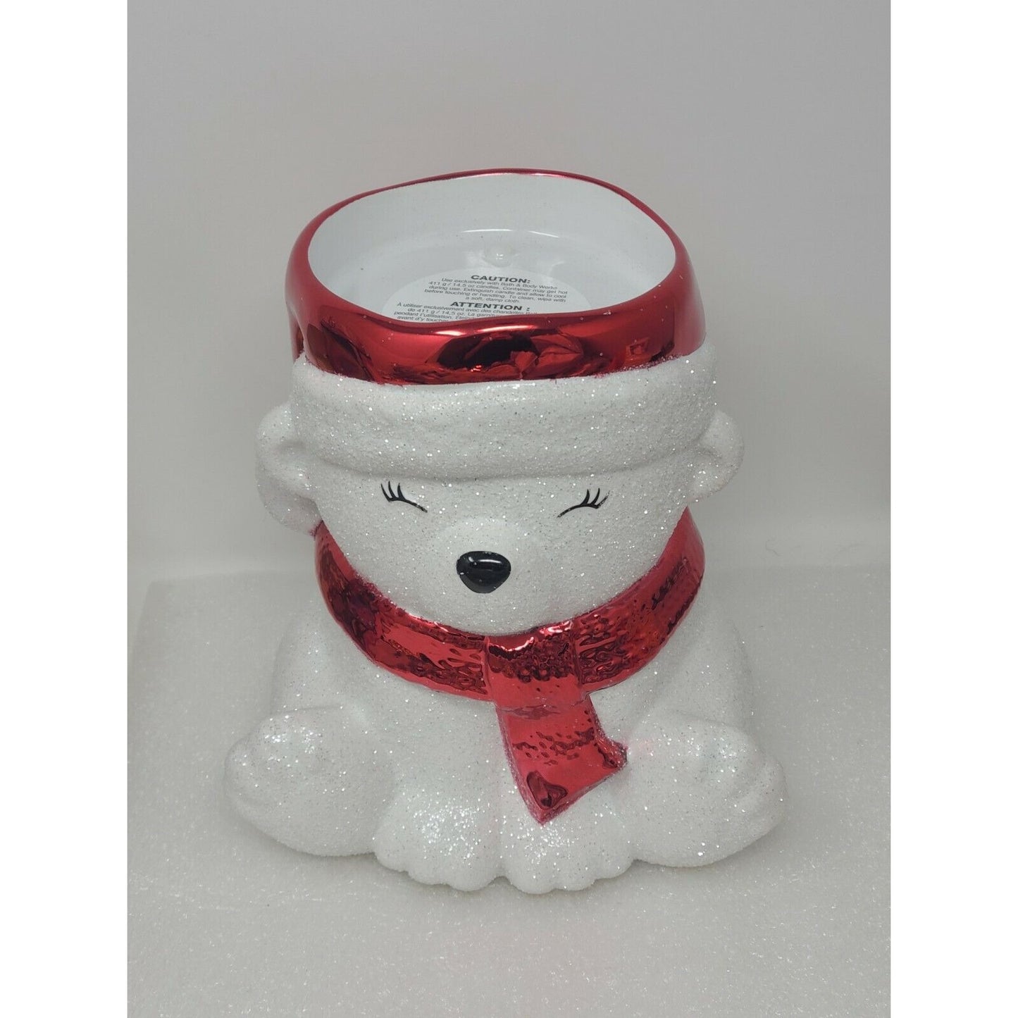 Bath & Body Works Santa Bear 3 Wick Candle Holder Polar Bear Christmas 2021