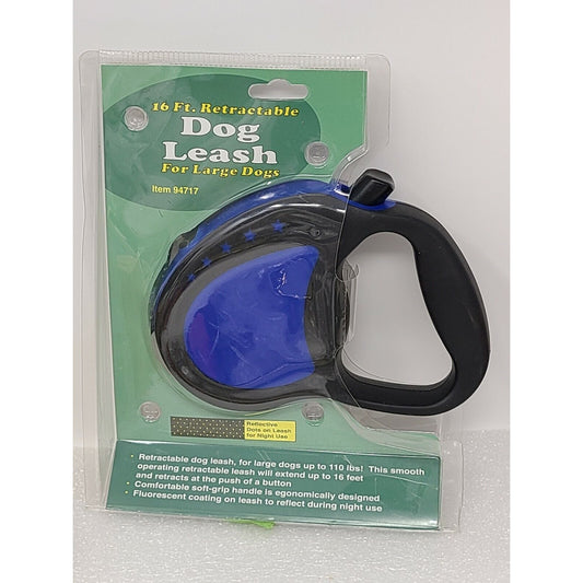16 Ft Retractable Dog Leash For Large Dogs Blue