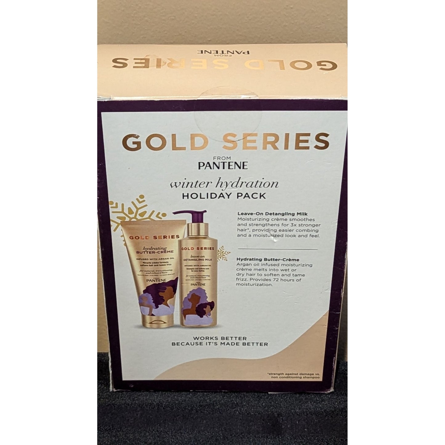 Pantene Gold Series Winter Hydration Holiday Pack Butter Creme & Detangling Milk