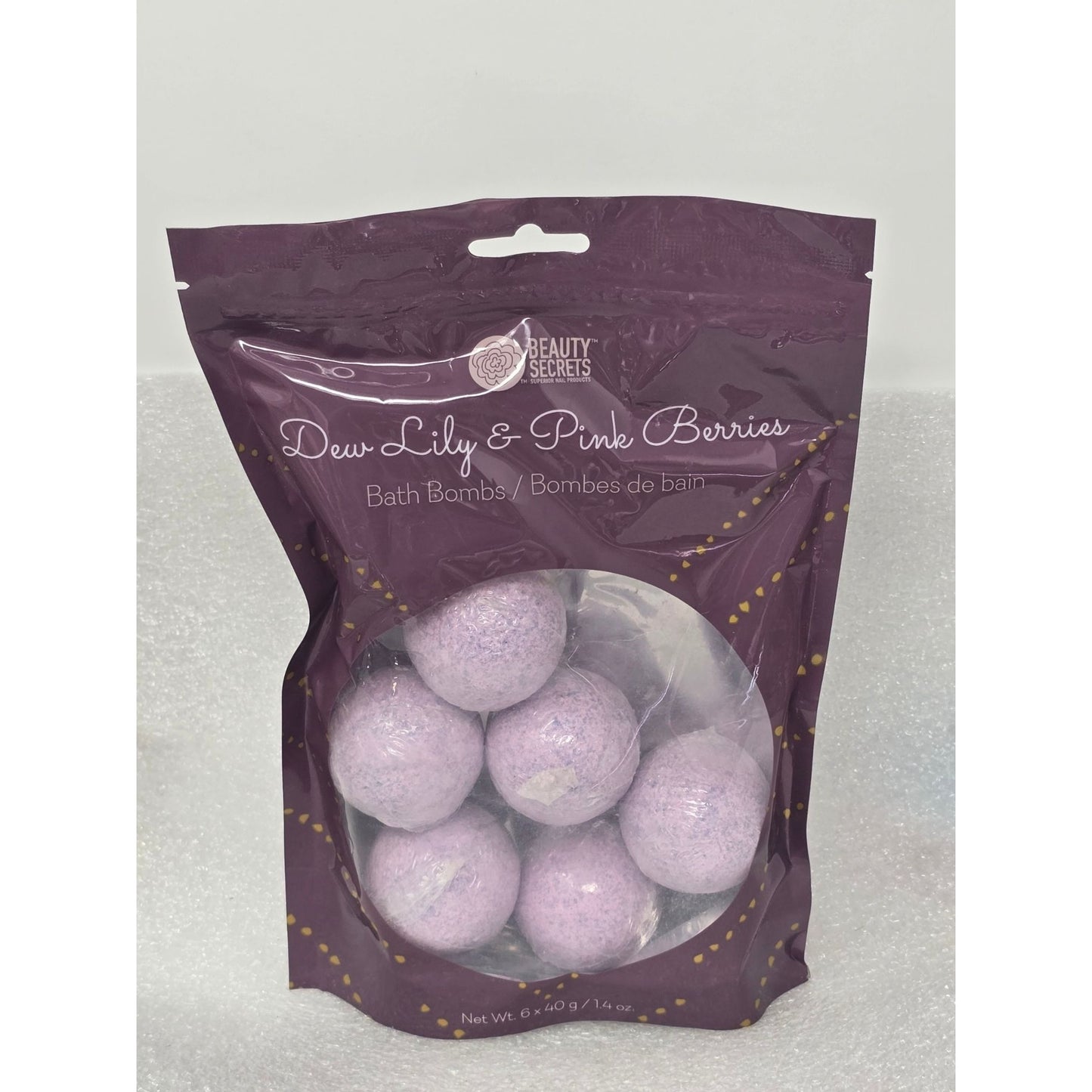 Dew Lily & Pink Berries Bath Bombs Set Of 6 40g Each By Beauty Secrets
