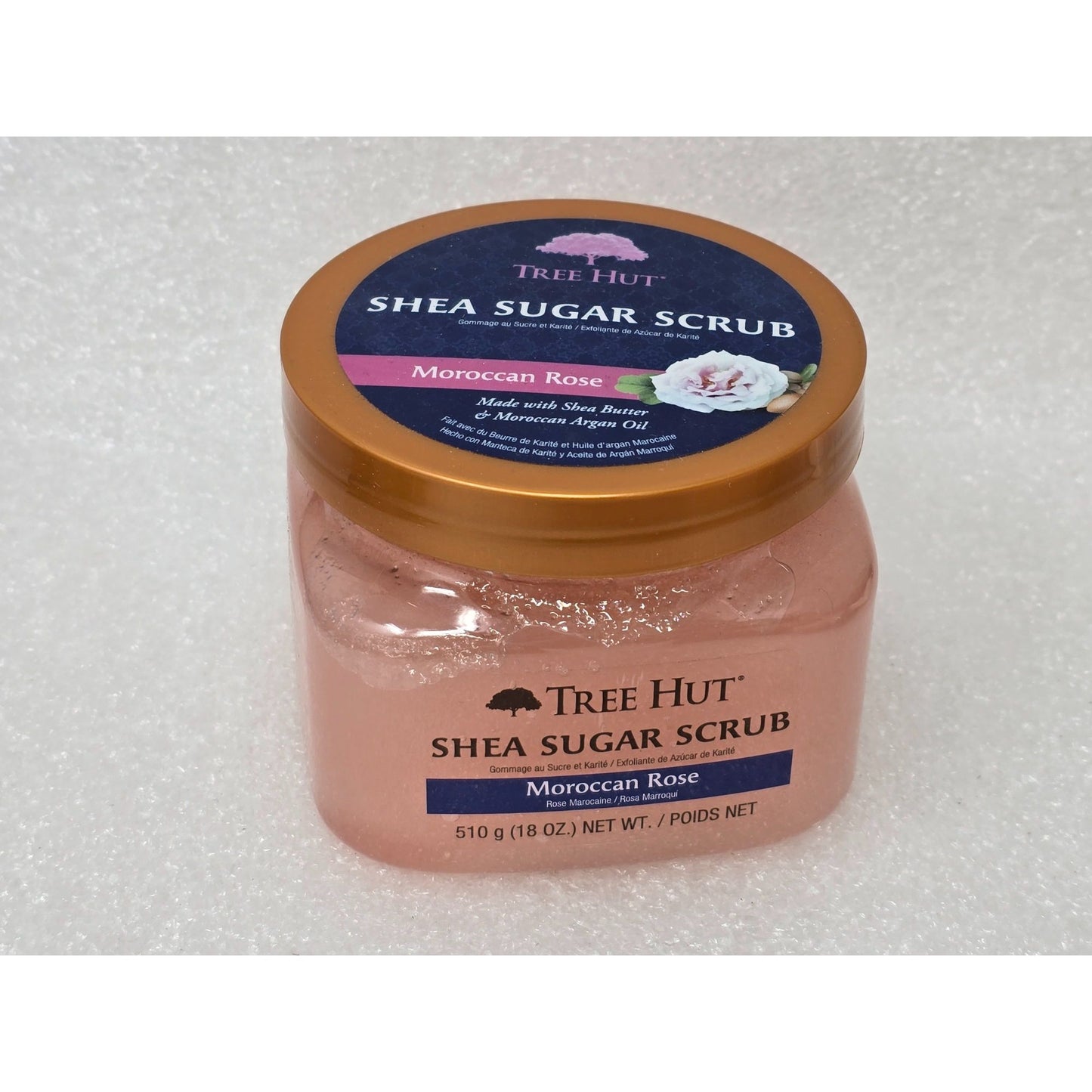 Tree Hut Moroccan Rose Shea Sugar Scrub 18 Oz Exfoliating & Hydrating Body Scrub