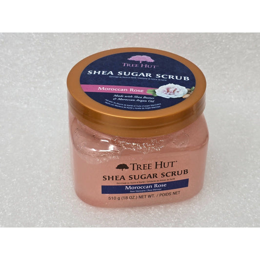 Tree Hut Moroccan Rose Shea Sugar Scrub 18 Oz Exfoliating & Hydrating Body Scrub