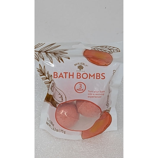 Bolero Bath Bombs 3 Pack Coconut Milk Mango Scent