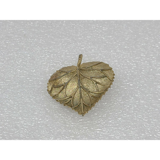 Vintage Gold Tone Leaf Brooch Pin