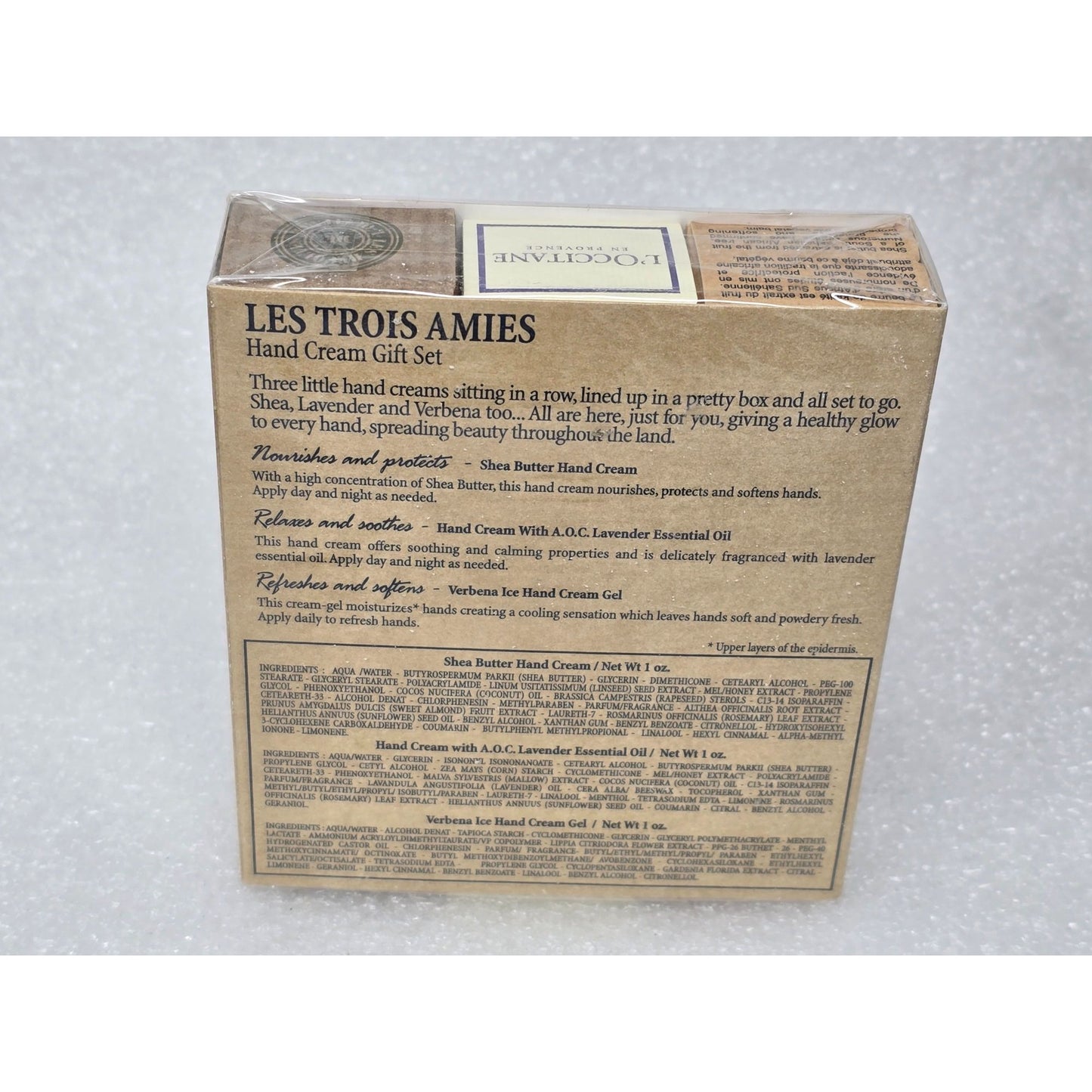 L'Occitane Les Trois Amies Hand Cream Gift Set AOC Lavender Ice Gel Creme Mains