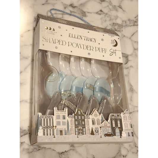 Ellen Tracy Shaped Powder Puff Set 15 Count For Applying Fine Powders