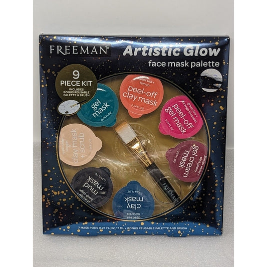 Freeman Artistic Glow Face Mask Palette 9 piece Kit with Brush