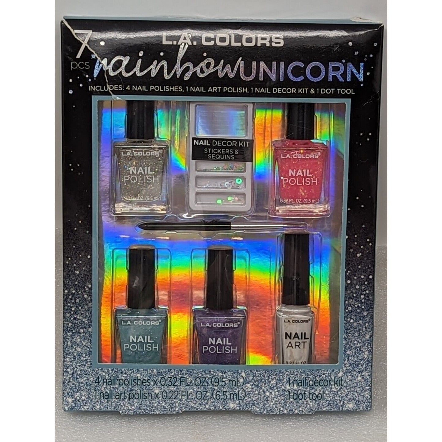 L.A. Colors Nail Polish Gift Set 7-pc Rainbow Unicorn