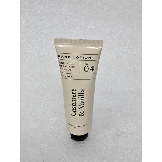 Olivia Grace Hand Lotion No. 04 Cashmere & Vanilla Shea Butter Argan Oil 1 Oz