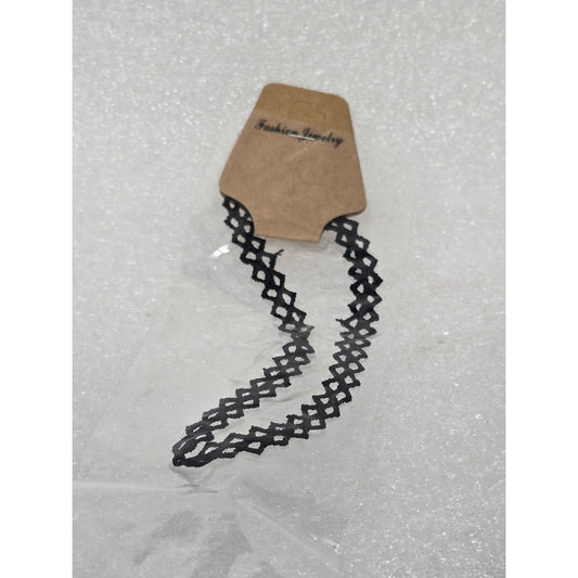 Fashion Jewelry Black Geometric Pattern Gothic Choker Necklace