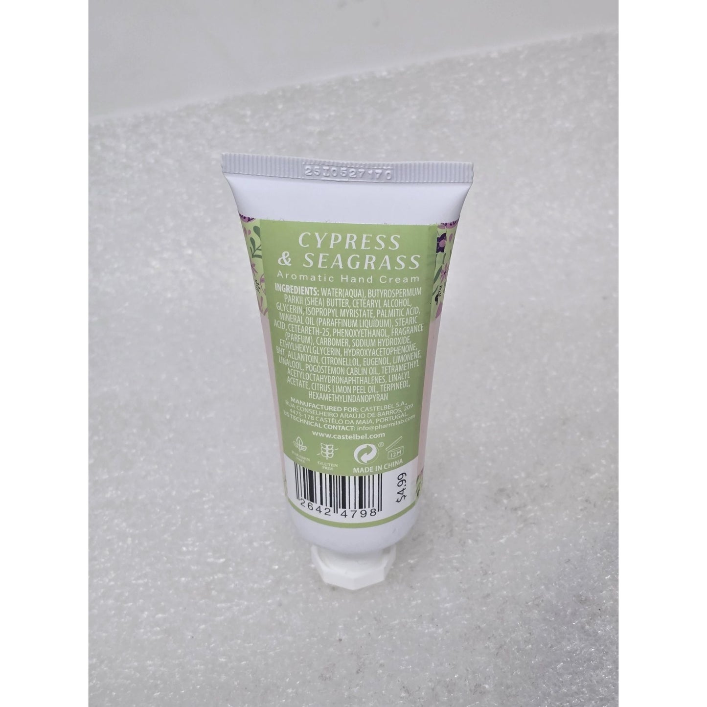 Castelbel Cypress & Seagrass Aromatic Hand Cream Limited Edition 2 Oz