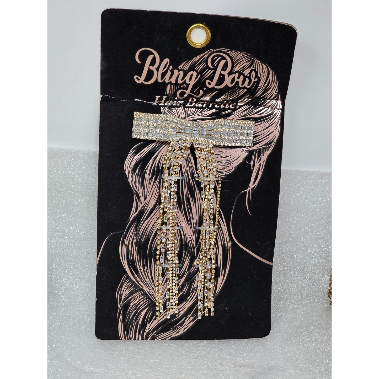 Crystal Rhinestone Bling Bow Hair Barrette Clip For Women