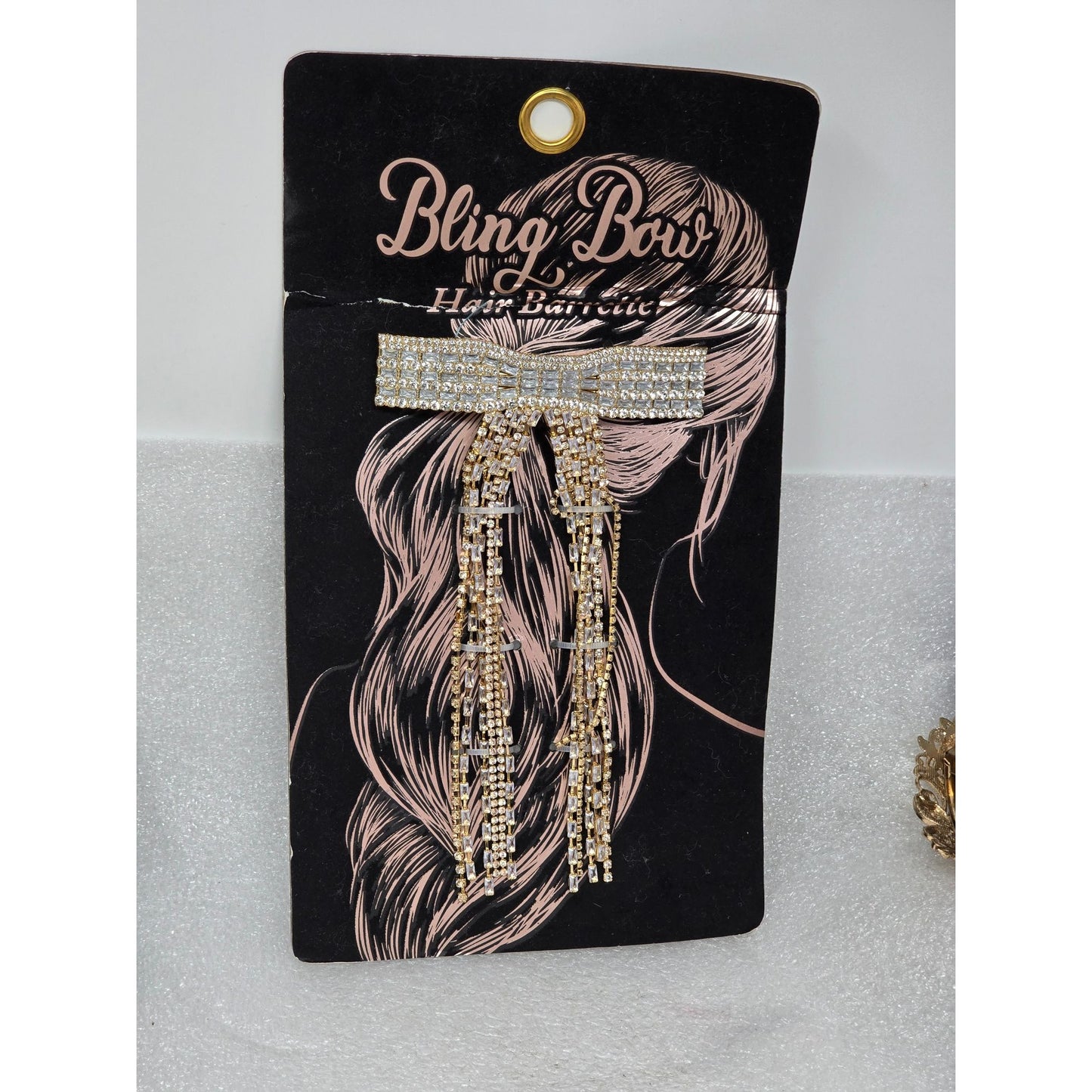 Crystal Rhinestone Bling Bow Hair Barrette Clip For Women