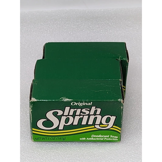 Irish Spring Original Clean Deodorant Bar Soap 5 oz Lot of 3