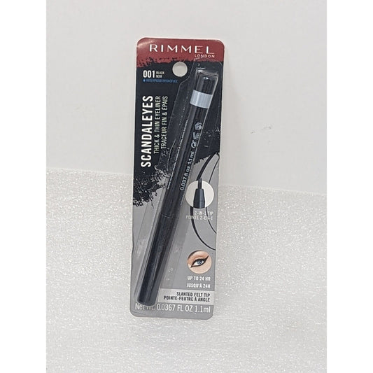 Rimmel London Scandaleyes Thick & Thin Eyeliner 001 Black Slanted Felt Tip