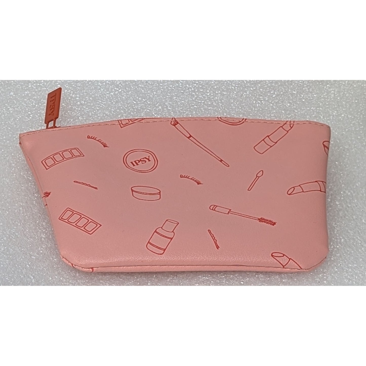 Ipsy Cosmetic Bag With Makeup Design Peach