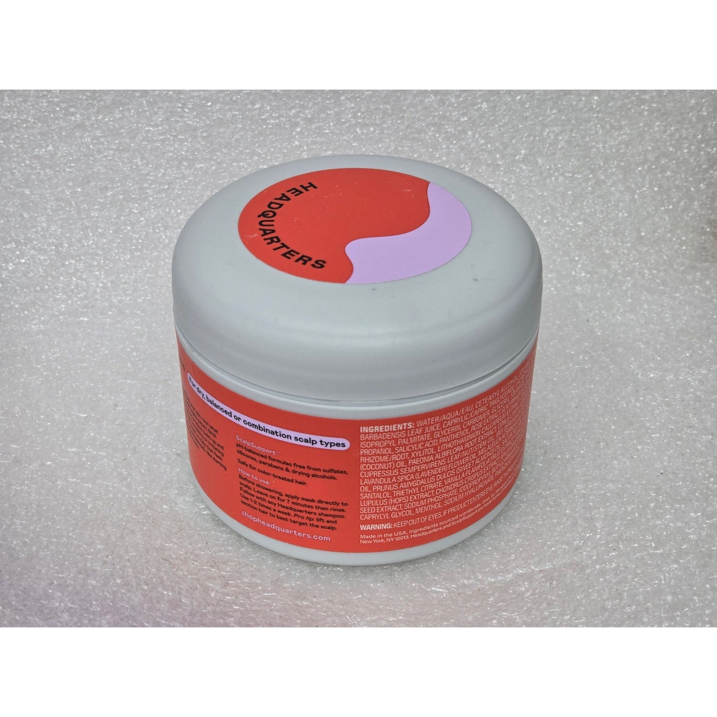 Headquarters Soothing Scalp Exfoliating Mask 8oz Removes Build-Up Soothes Scalp