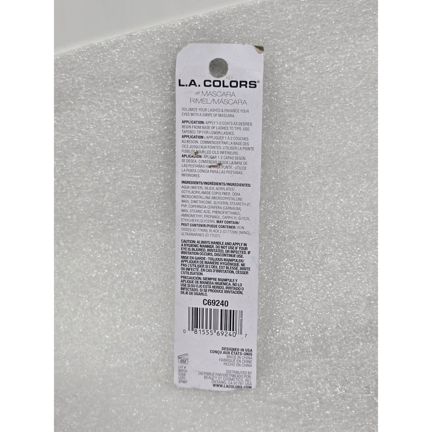 L.A. Colors Mascara Black 0.32 Oz Volumizing Lash Enhancer c69240