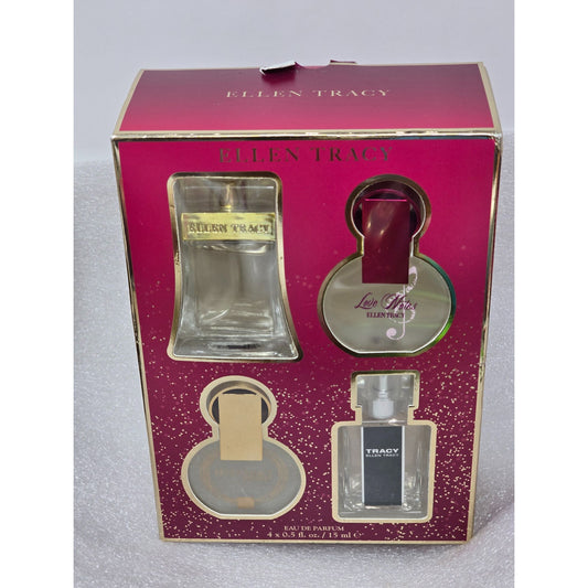 Ellen Tracy 4 Pc Mini Perfume Gift Set Classic Bronze Tracy Love Notes 0.5 oz